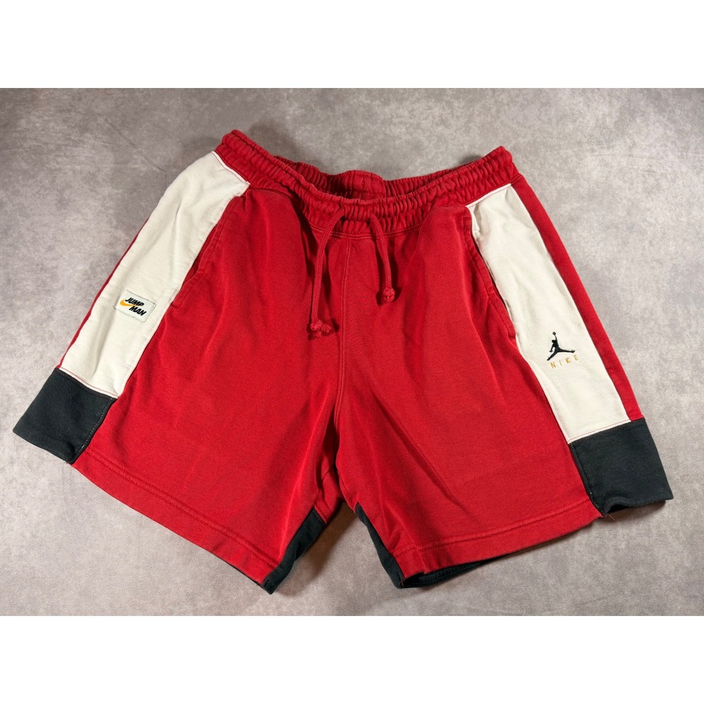 Jordan Jumpman Fleece Shorts Mens Large Red White Black Colorblock CV2247-687